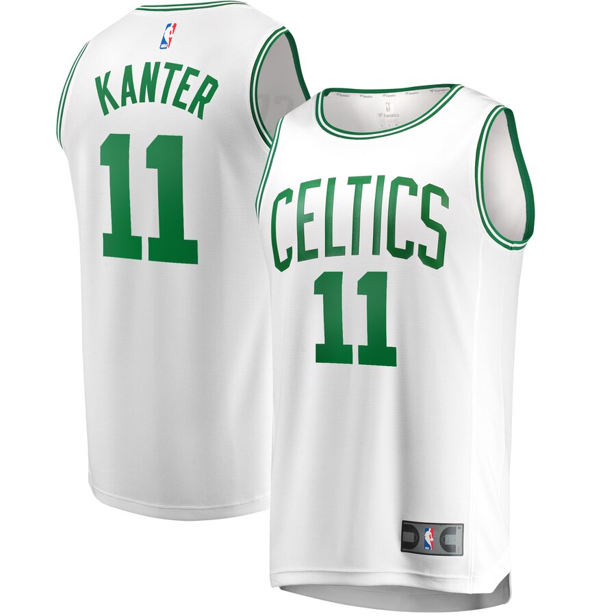 Men's Boston Celtics Enes Kanter #11 Fast Break Fanatics Branded Association Edition Replica Player White Jersey 2401GFSC
